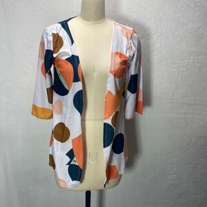 Abstract Dot Print Open‎ Front Cardigan Lightweight Kimono Style
